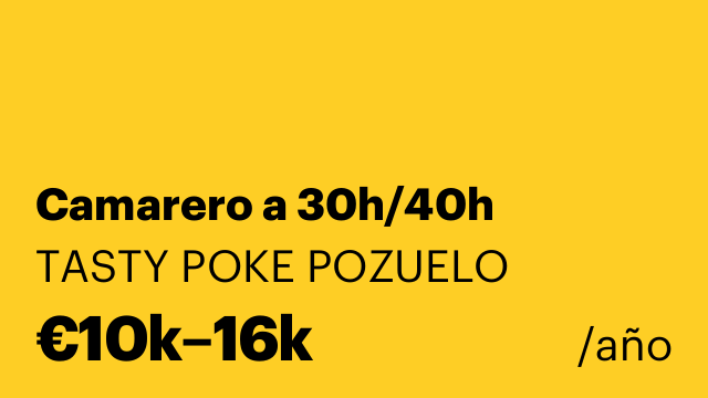 Camarero a 30h/40h