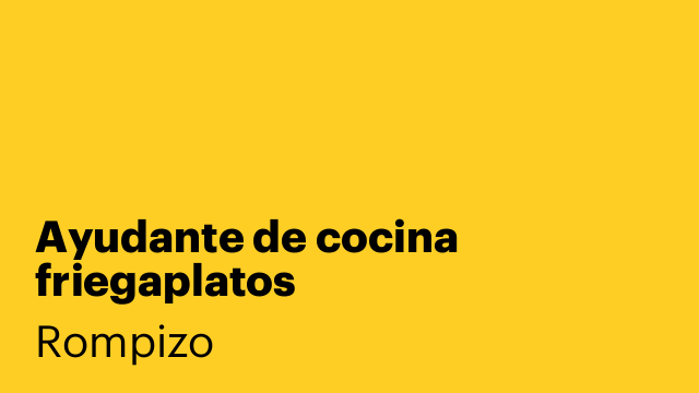 Ayudante de cocina friegaplatos