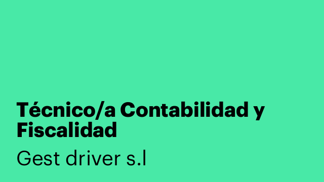 Técnico/a Contabilidad y Fiscalidad