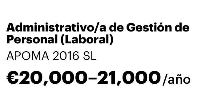 Administrativo/a de Gestión de Personal (Laboral)