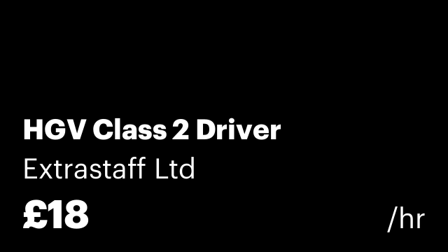 HGV Class 2 Driver