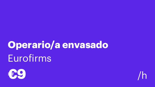 Operario/a envasado
