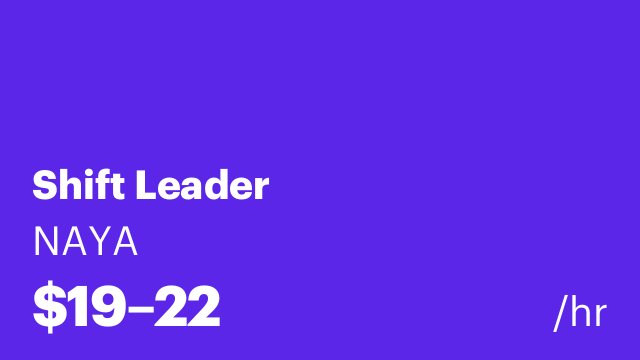 Shift Leader
