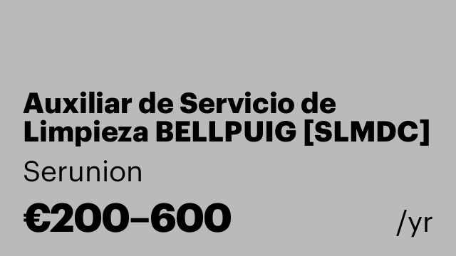 Auxiliar de Servicio de Limpieza BELLPUIG [SLMDC]