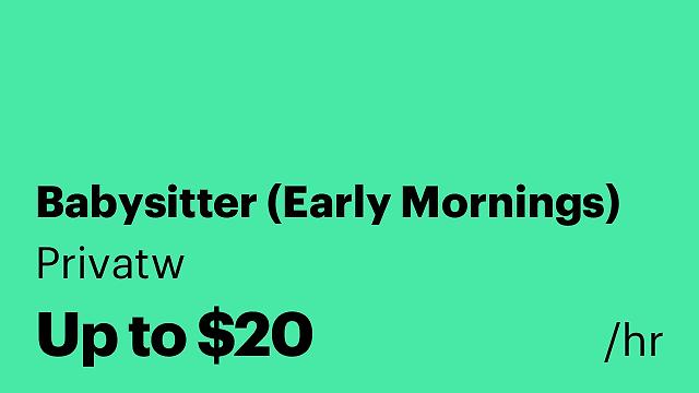 Babysitter (Early Mornings)