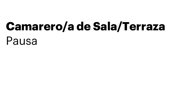 Camarero/a de Sala/Terraza