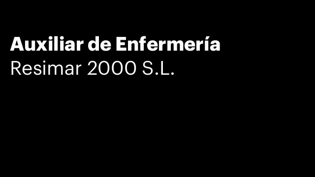 Auxiliar de Enfermería