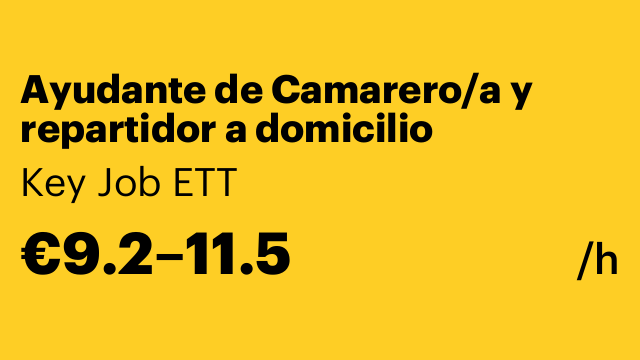 Ayudante de Camarero/a y repartidor a domicilio