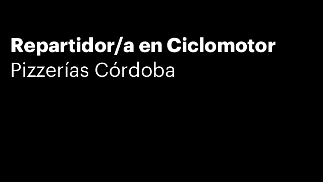Repartidor/a en Ciclomotor