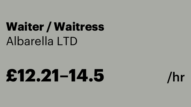 Waiter / Waitress