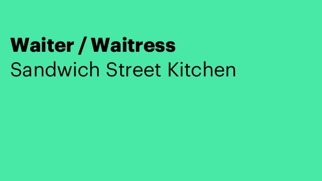 Waiter / Waitress
