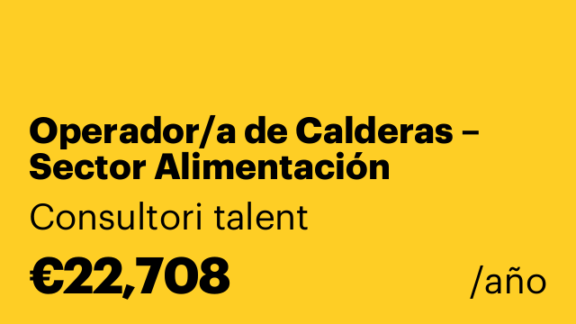 Operador/a de Calderas – Sector Alimentación