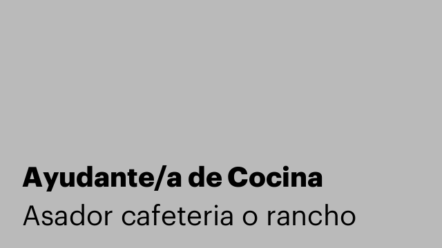 Ayudante/a de Cocina