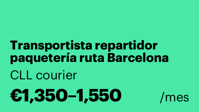 Transportista repartidor paquetería ruta Barcelona alrededores