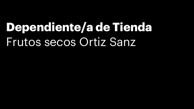 Dependiente/a de Tienda