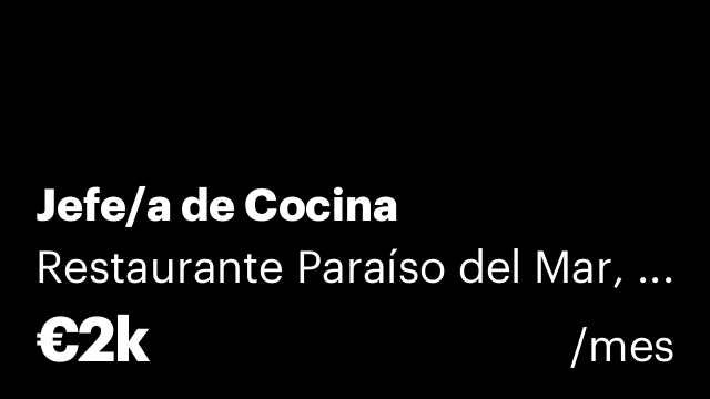 Jefe/a de Cocina