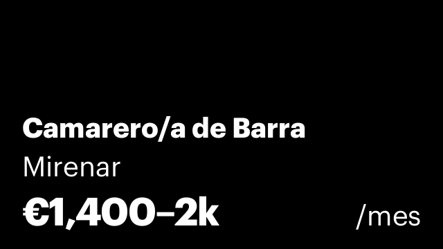Camarero/a de Barra
