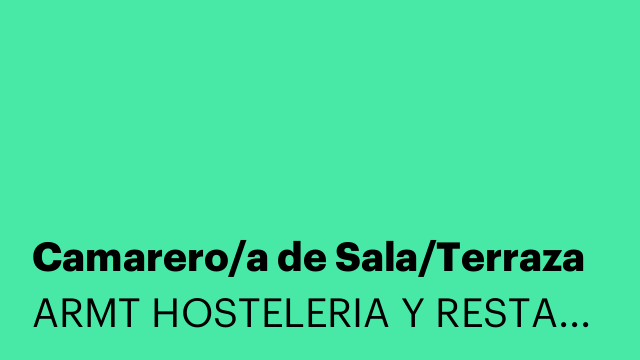 Camarero/a de Sala/Terraza