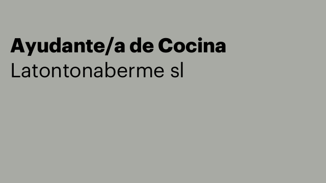 Ayudante/a de Cocina