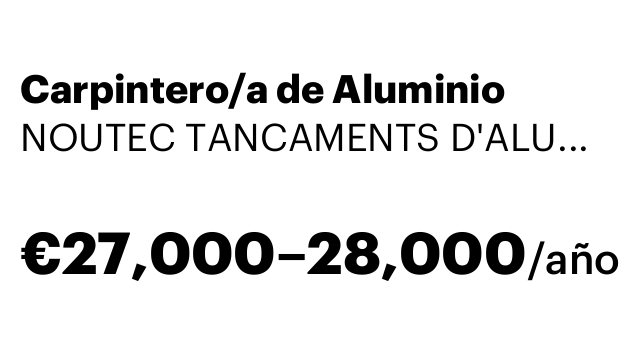 Carpintero/a de Aluminio