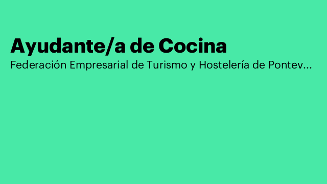 Ayudante/a de Cocina