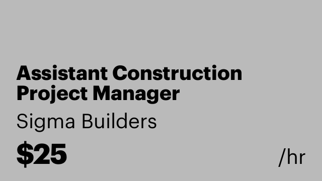 Assistant Construction Project Manager