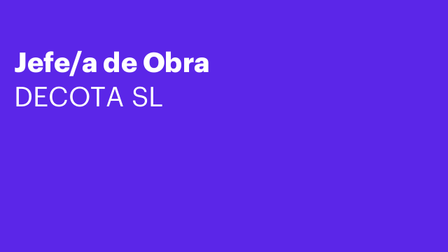 Jefe/a de Obra