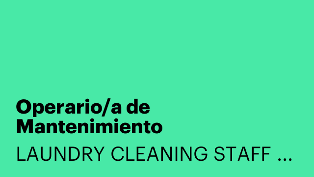 Operario/a de Mantenimiento