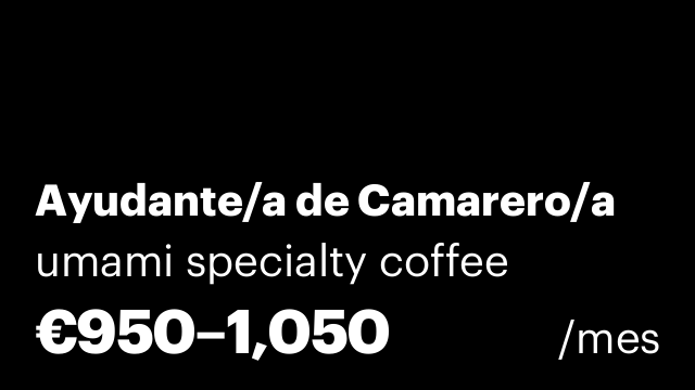 Ayudante/a de Camarero/a