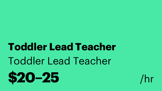Toddler Lead Teacher