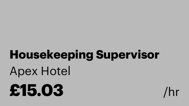 Housekeeping Supervisor