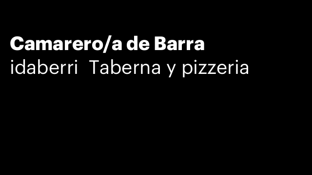 Camarero/a de Barra