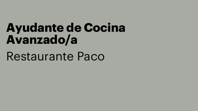 Ayudante de Cocina Avanzado/a