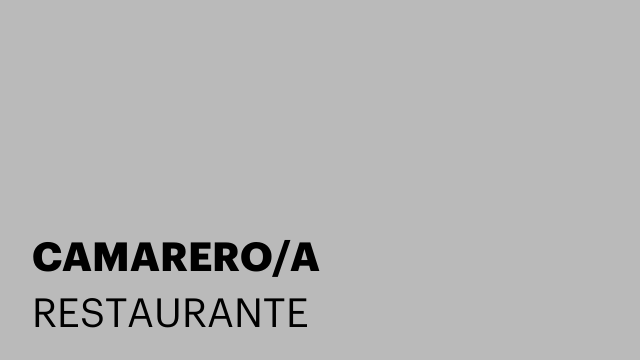 CAMARERO/A