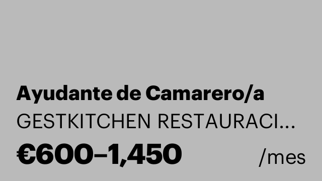 Ayudante de Camarero/a