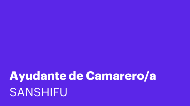 Ayudante de Camarero/a