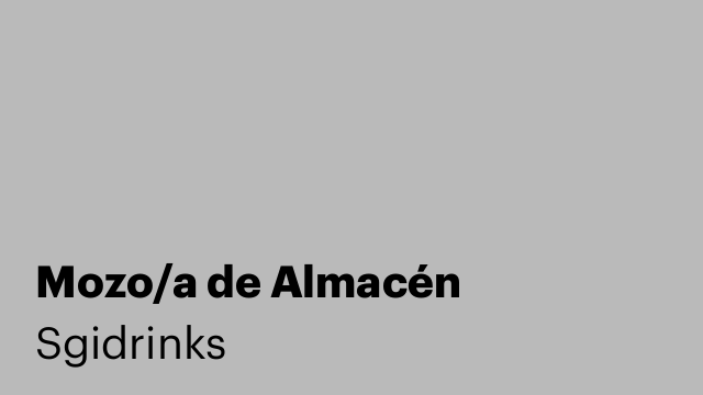 Mozo/a de Almacén