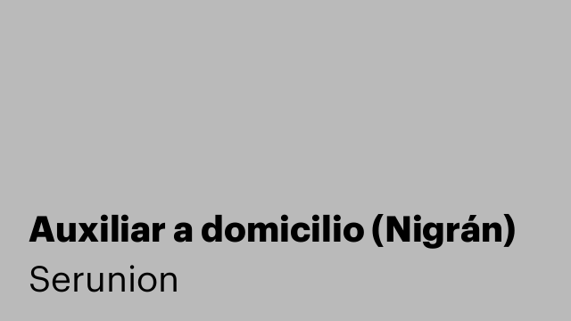 Auxiliar a domicilio (Nigrán)