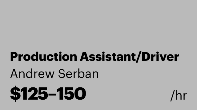 Production Assistant/Driver