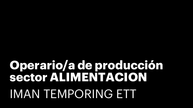 Operario/a de producción sector ALIMENTACION