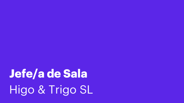 Jefe/a de Sala