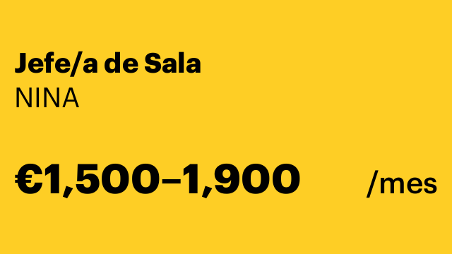 Jefe/a de Sala
