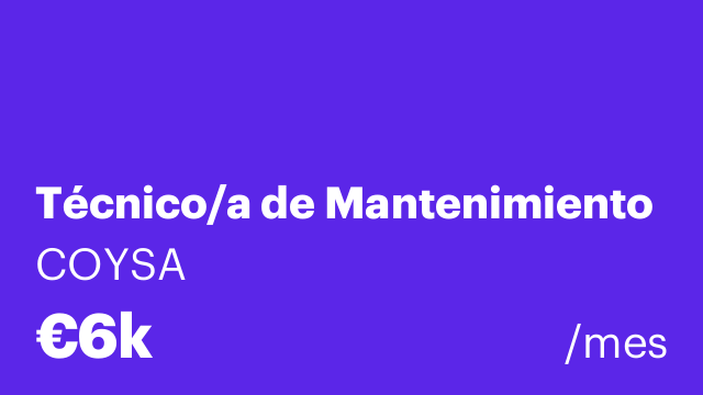 Técnico/a de Mantenimiento