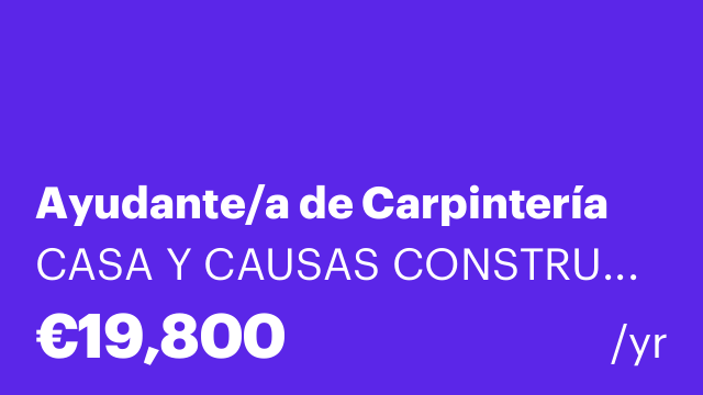 Ayudante/a de Carpintería
