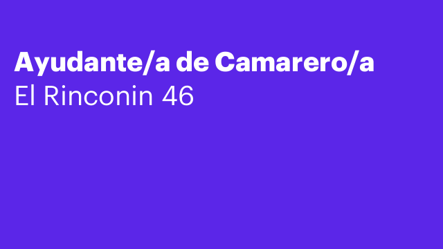 Ayudante/a de Camarero/a