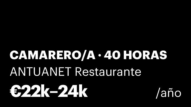 CAMARERO/A · 40 HORAS