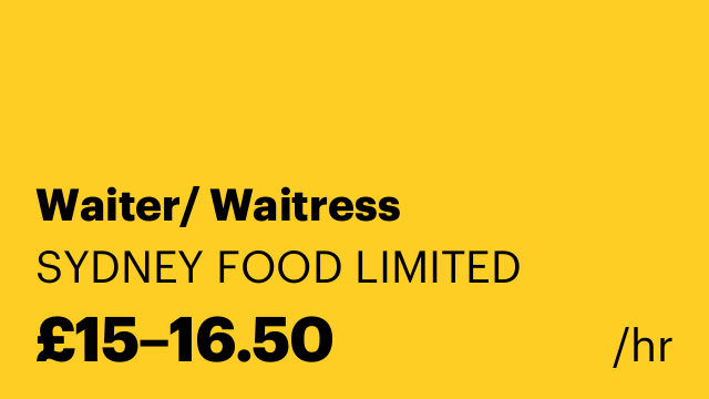 Waiter/ Waitress