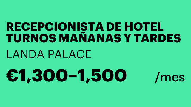 RECEPCIONISTA DE HOTEL TURNOS MAÑANAS Y TARDES