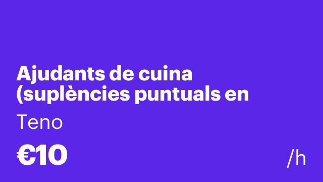 Ajudants de cuina (suplències puntuals en escoles)