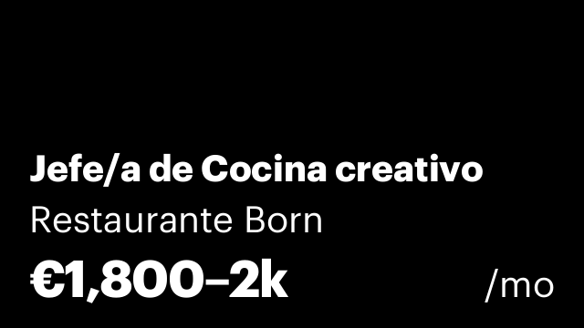 Jefe/a de Cocina creativo
